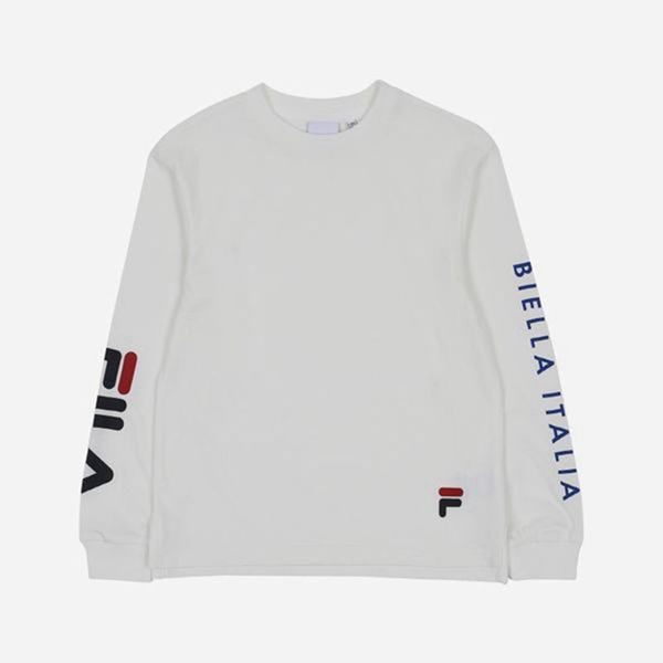 Camisetas Fila Menina Branco - Fila Biella Italia Crew Neck L/S Portugal Lisboa,DZWT-48923